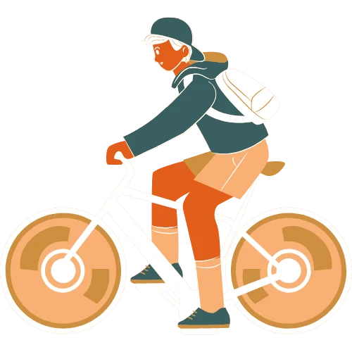 En bicicleta